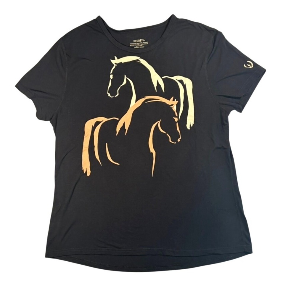 Kerrits Equestrian Horse Graphic T-Shirt Women's Plus XXL Black Performance Tee